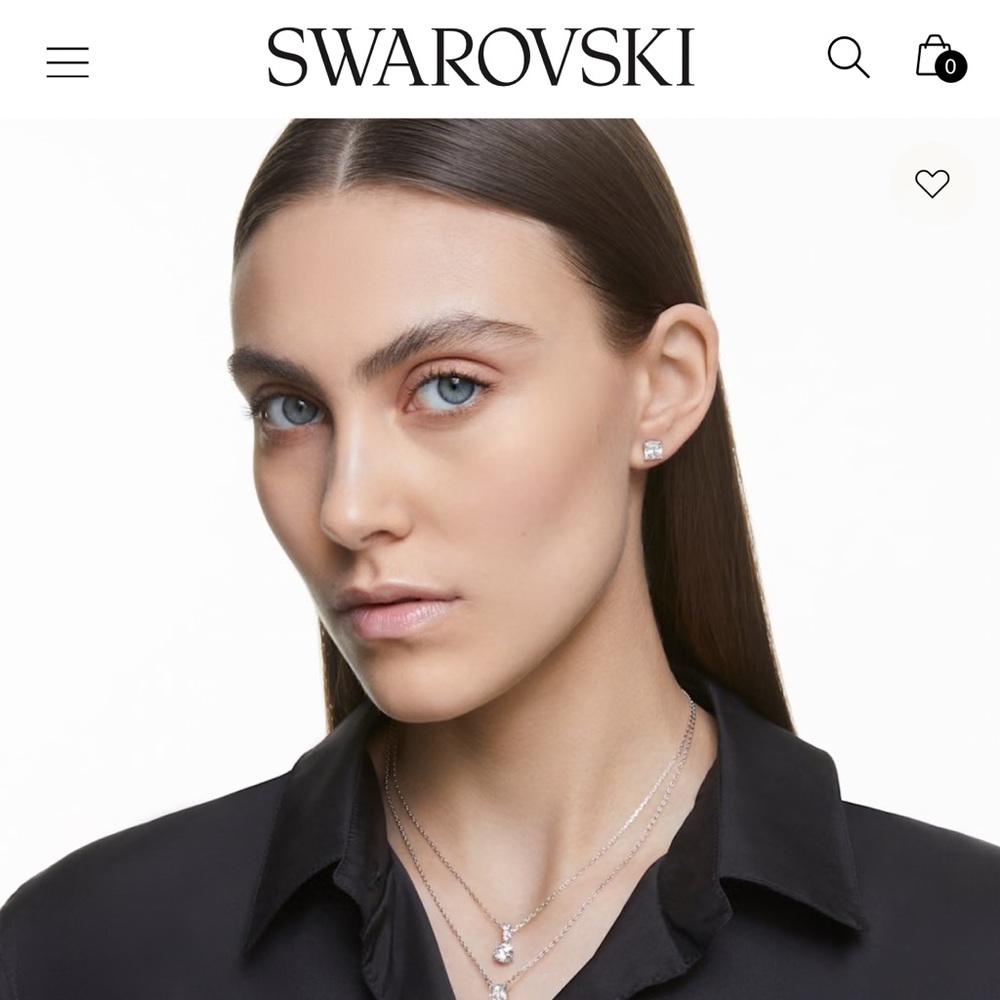 Swarovski Silver and White Crystal Necklace
